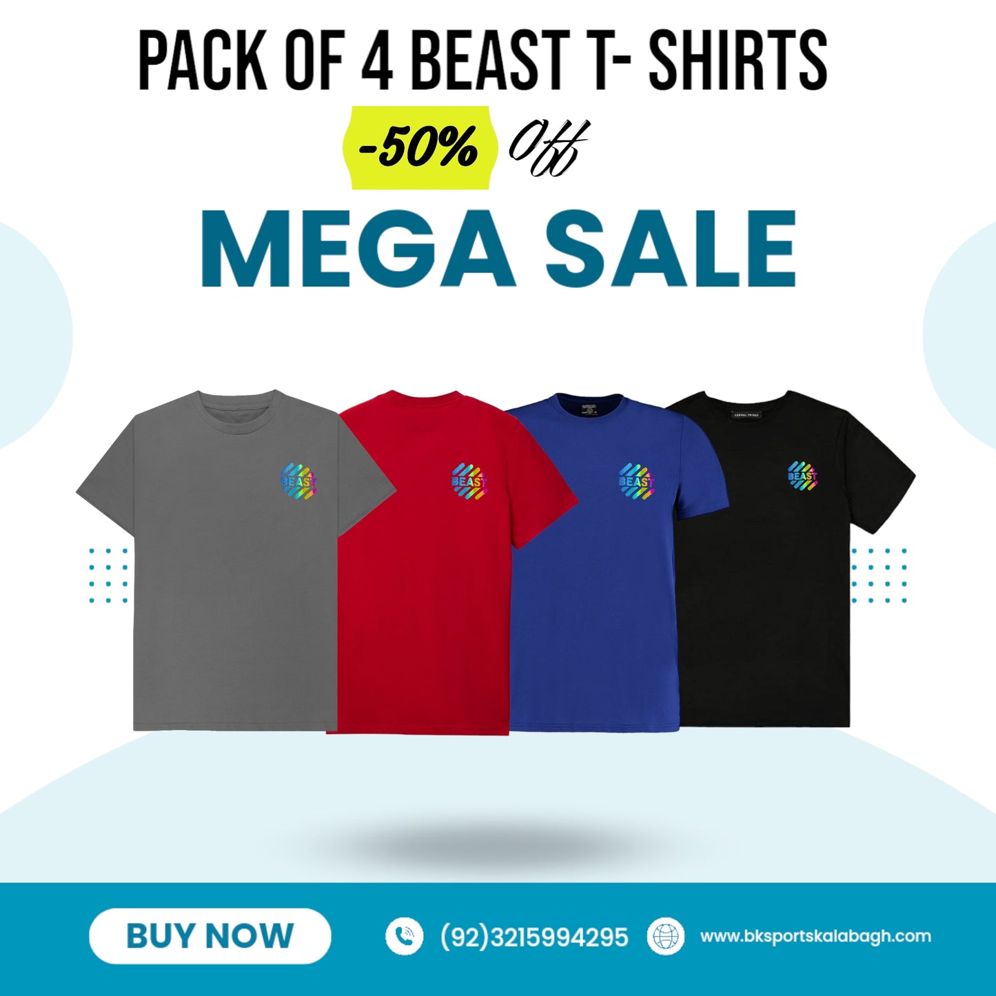 SUMMER OFFER ON BEAST PLAIN  T-SHIRTS WITN REFLECTOR LOGO